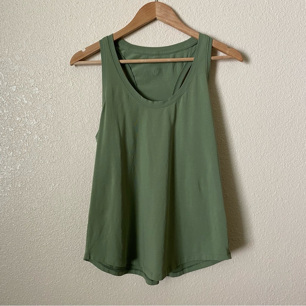 Lululemon Cotton Racerback Green Tank Top